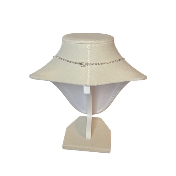 Silver Initial 'A' Rhinestone Pendant Necklace - Picture 3 of 4